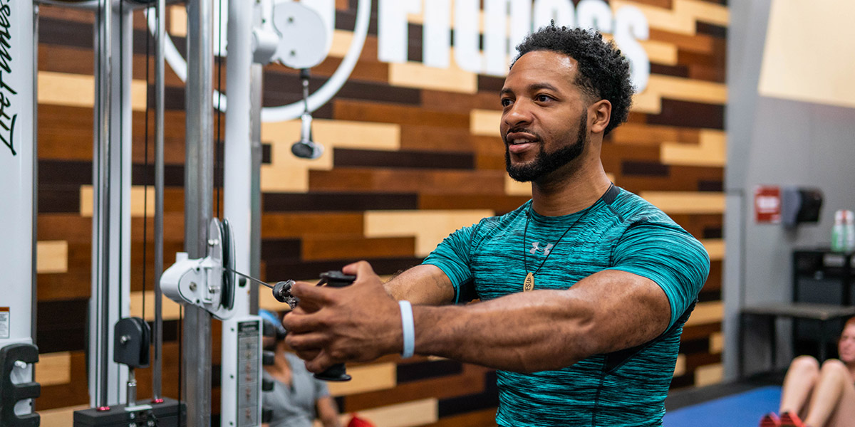 a man working out at the Maumelle location