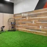 Turf functional training area with sled lanes at 10 Fitness Bowman
